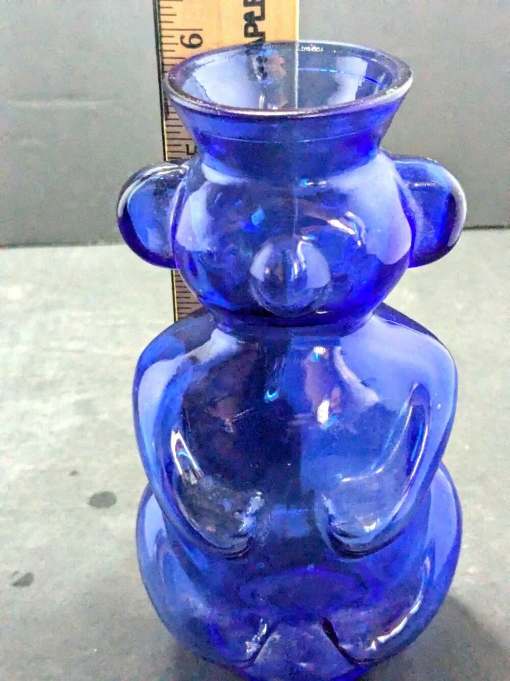 Vintage Cobalt Blue Glass Koala Bear Bud Vase 1950s Maryland Glass Corporation